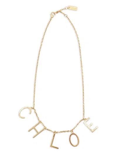 Chloé Chloe Women Gold Metal Chloe Letters Necklace