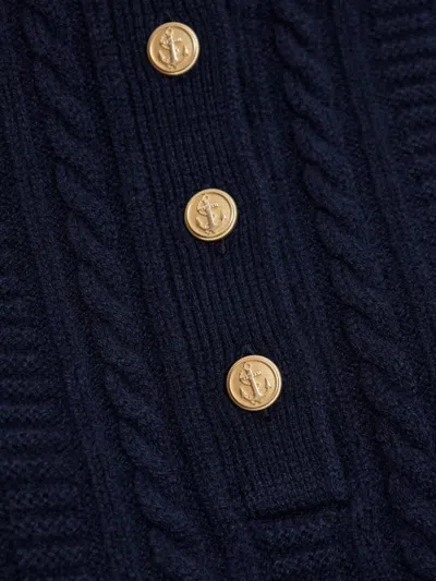 Apc A.p.c. Textured Cable Knit Regular Fit Shirt With High Neck In Blue