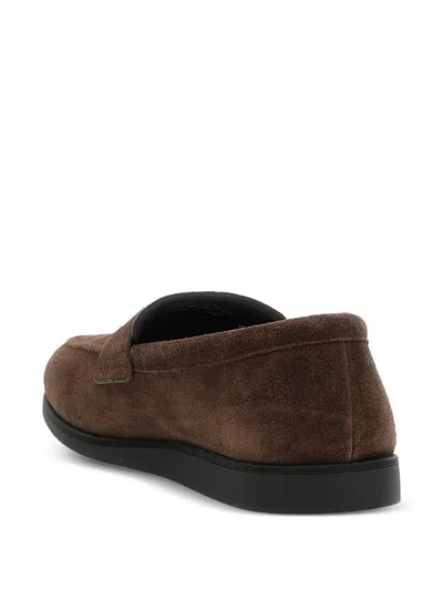 Church's Round-toe Suede Loafers With Penny Strap In Brown