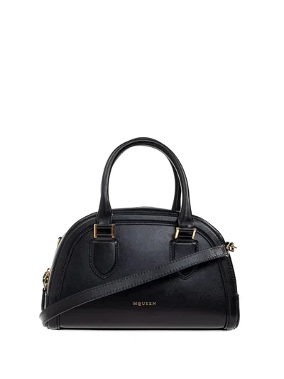 Alexander Mcqueen Mini Leather Birdee Boston Cross-body Bag In Black