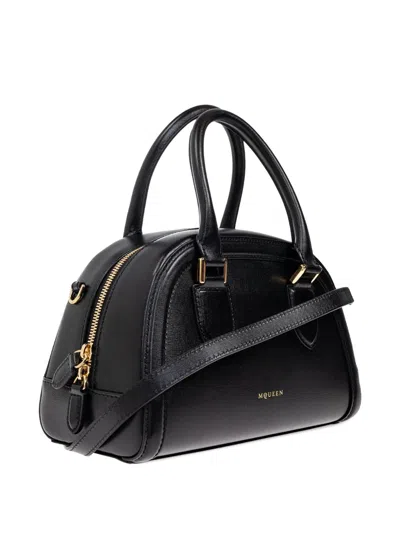 Alexander Mcqueen Mini Leather Birdee Boston Cross-body Bag In Black