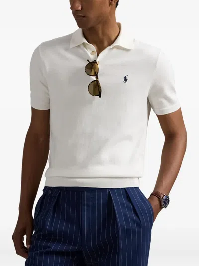 Polo Ralph Lauren Custom Slim Fit Mesh Polo In White