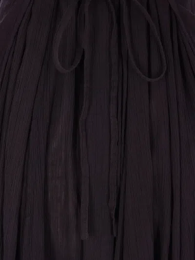 Maria Calderara Pleated Long-sleeve Dress In Black