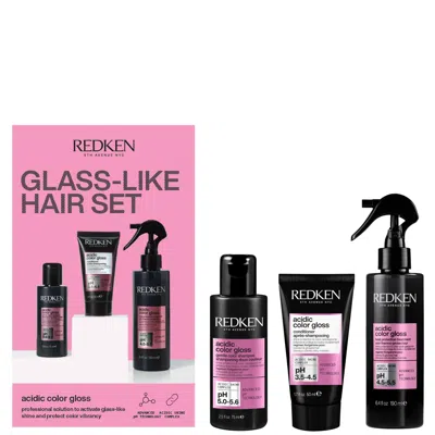 Redken Acidic Color Gloss Discovery Set, Heat Protection Hair Treatment 190ml, Shampoo 75ml , Conditioner 5