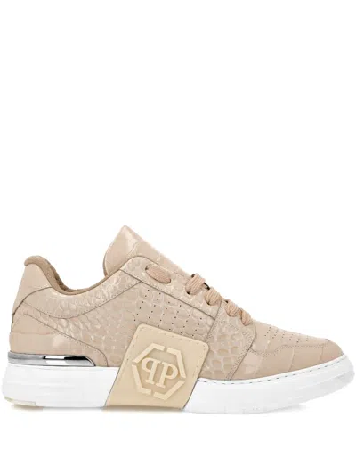 Philipp Plein Croc-embossed Lace-up Sneakers
