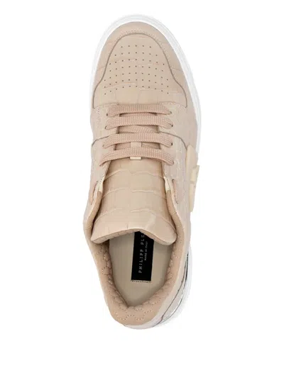 Philipp Plein Croc-embossed Lace-up Sneakers