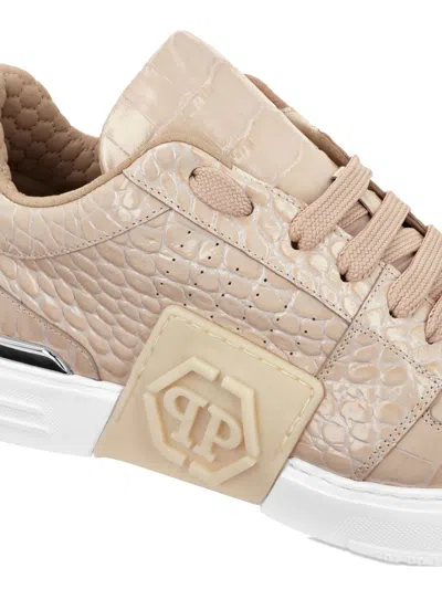 Philipp Plein Croc-embossed Lace-up Sneakers
