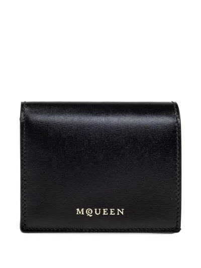 Alexander Mcqueen Logo Snap Button Cardholder Slots In Black