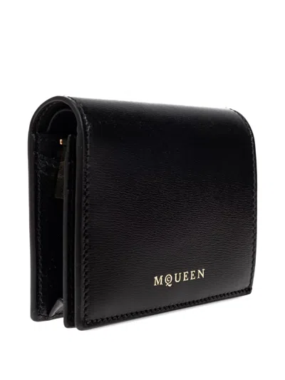 Alexander Mcqueen Logo Snap Button Cardholder Slots In Black