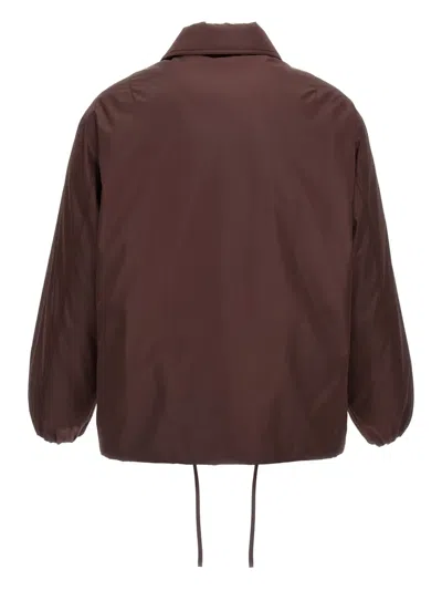 Jil Sander 'collared Drawstring Elasticated Cuffs Jacket' In Brown