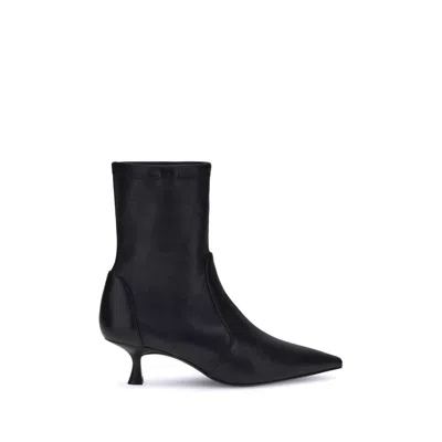 Stuart Weitzman Pointed Toe Ankle Boots With 50mm Heel In Black