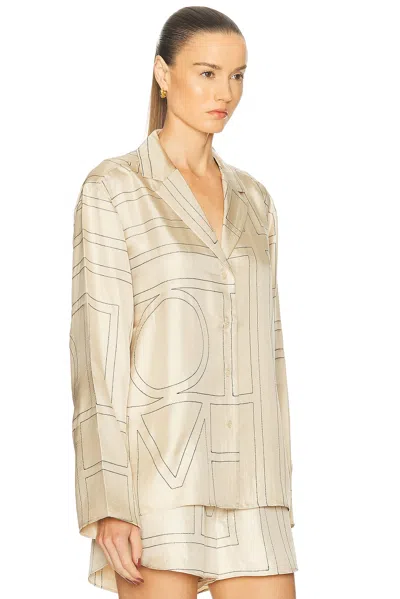 Totême Toteme Monogram Embroidered Pajama Pants