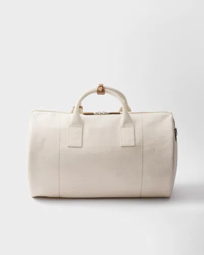 Prada Linen Blend Duffle Bag