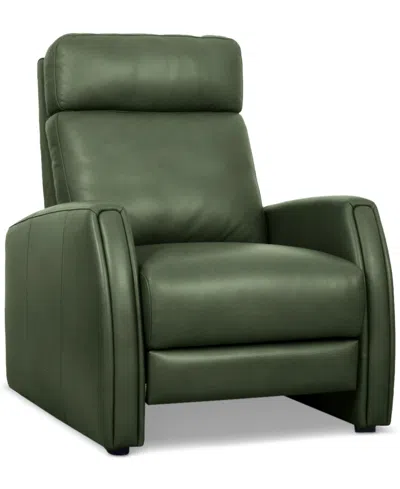 Macy's Touville Leather Push Back Recliner, Exclusively At  In Green