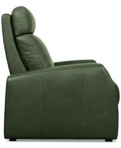 Macy's Touville Leather Push Back Recliner, Exclusively At  In Green