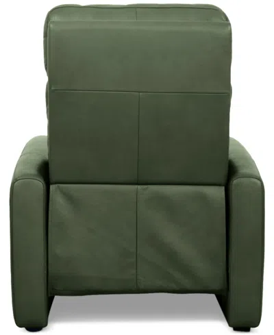Macy's Touville Leather Push Back Recliner, Exclusively At  In Green