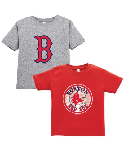 Soft As A Grape Toddler Red/gray Boston Red Sox Cooperstown Collection T-shirt, Set Of 2 In Multi