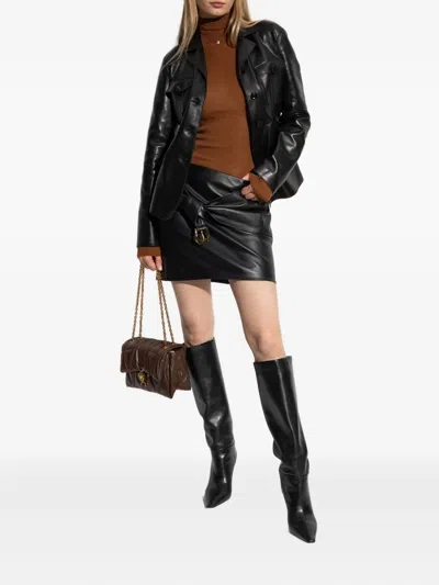 Versace Turtleneck Long-sleeved Sweater In Brown