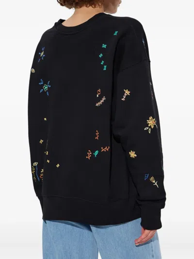 Ps By Paul Smith Ps Paul Smith Pattern-embroidered Crewneck Sweatshirt In Black