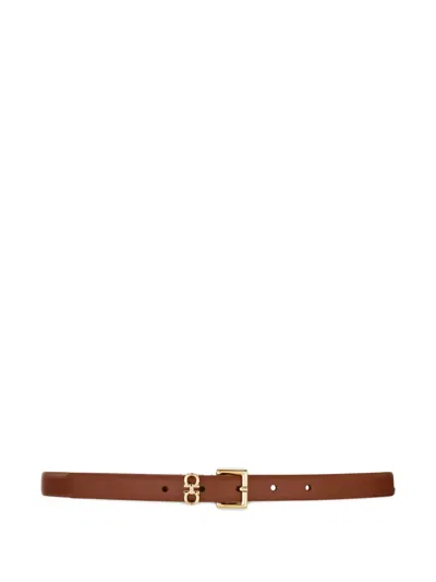 Ferragamo Reversible And Adjustable Gancini Belt In Brown