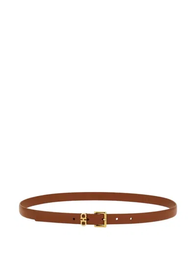 Ferragamo Reversible And Adjustable Gancini Belt In Brown