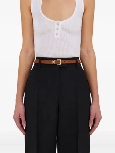 Ferragamo Reversible And Adjustable Gancini Belt In Brown