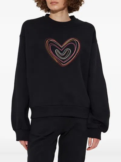 Ps By Paul Smith Ps Paul Smith Swirl Heart Cotton Sweatshirt In Black