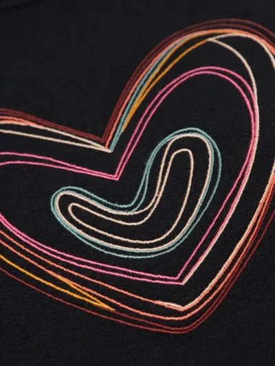 Ps By Paul Smith Ps Paul Smith Swirl Heart Cotton Sweatshirt In Black