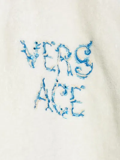 Versace Hooded Cropped Top In White