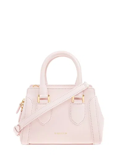 Alexander Mcqueen Mini Leather Birdee Cross-body Bag In Pink