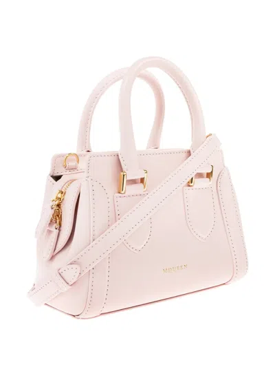 Alexander Mcqueen Mini Leather Birdee Cross-body Bag In Pink