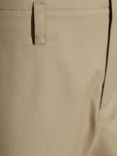 Alexander Mcqueen Cotton Trousers With Back Pockets And Front Pleats In Neutral