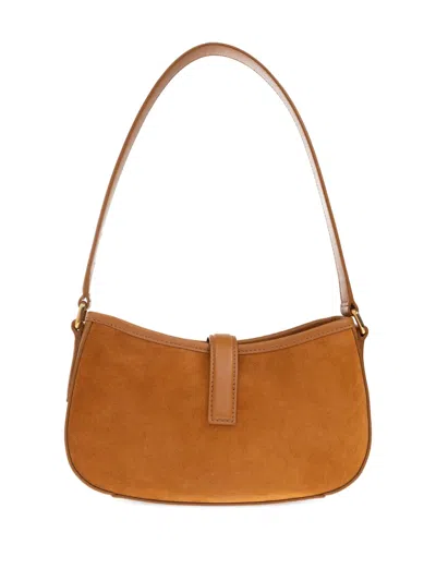 Alexander Mcqueen T-bar Shoulder Mini Suede Bag Shoulder Bags Beige In Brown