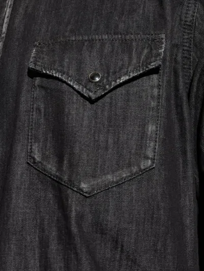 Dsquared2 Long-sleeve Black Denim Shirt In Black