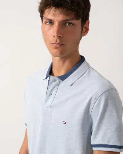 Tommy Hilfiger Contrast Collar Block Regular Fit Mens Polo In Gray