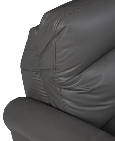 Macy's Thandler 3-pc. Leather Sofa With 2 Power Recliners And 1 Drop Down Table, Exclusively At  In Gray