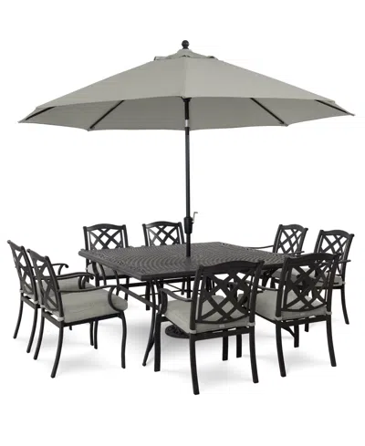 Agio Wythburn Outdoor Dining 9pc Set (64" Square Table & 8 Lattice Dining Chairs), Created For Macy's