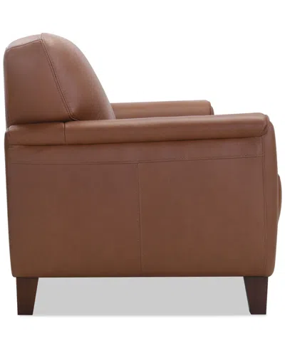 Macy's Ashlinn 82" 2 Seat Leather Sofa, Exclusively At  In Brown