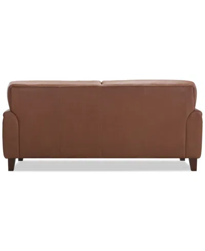 Macy's Ashlinn 82" 2 Seat Leather Sofa, Exclusively At  In Brown