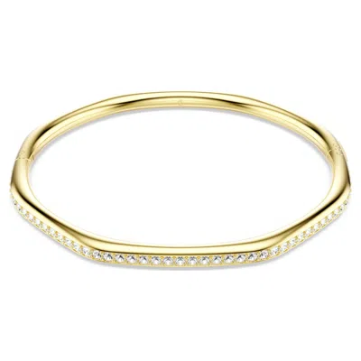 Swarovski Dextera Pave Crystal Geometric Bangle Bracelet In Gold