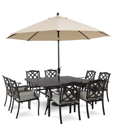 Agio Wythburn Outdoor Dining 9pc Set (64" Square Table & 8 Lattice Dining Chairs), Created For Macy's