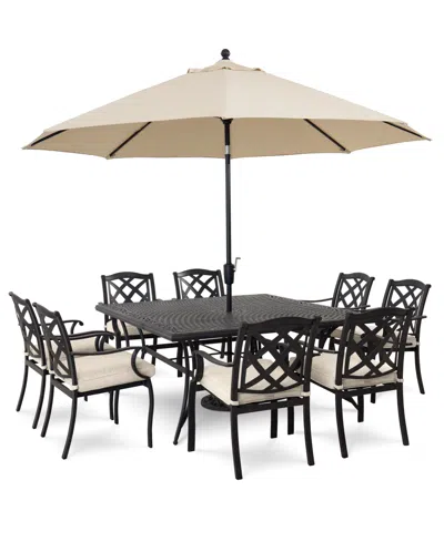 Agio Wythburn Outdoor Dining 9pc Set (64" Square Table & 8 Lattice Dining Chairs), Created For Macy's