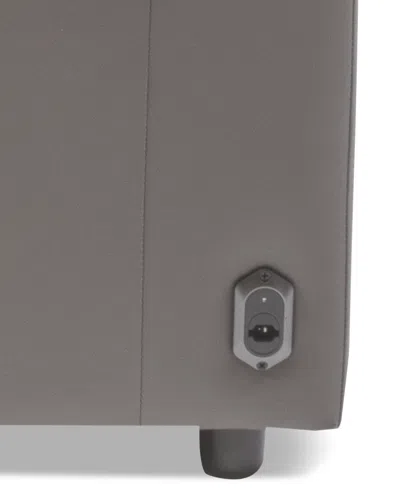 Macy's Thandler 5-pc. Leather L Sectional With 3 Power Recliners And Drop Down Table, Exclusively At  In Gray