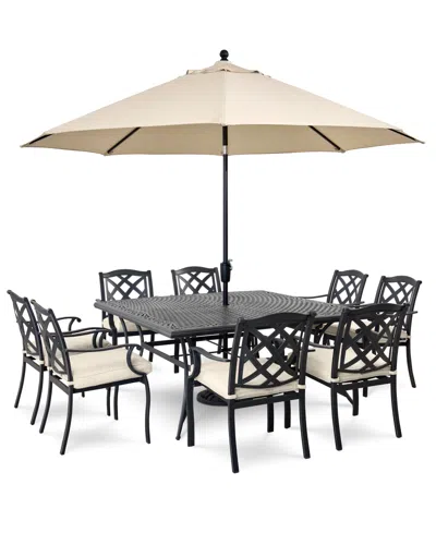 Agio Wythburn Outdoor Dining 9pc Set (64" Square Table & 8 Lattice Dining Chairs), Created For Macy's