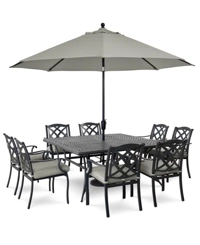 Agio Wythburn Outdoor Dining 9pc Set (64" Square Table & 8 Lattice Dining Chairs), Created For Macy's