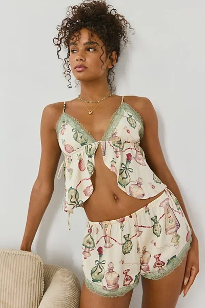 Out From Under Lola Satin Flyaway Cami & Micro Short Set In Perfume Bottle, Women's At Urban Outfitters