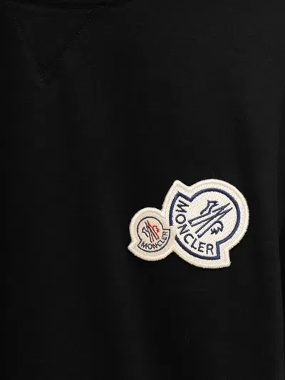Moncler Crewneck T Shirt Featuring Multiple Patches In Black