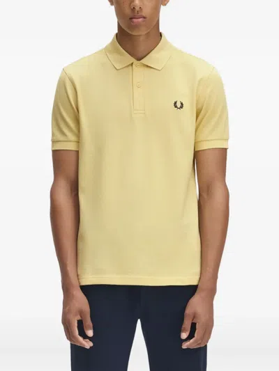 Fred Perry Collared Shirt With Short Sleeves In Yellow