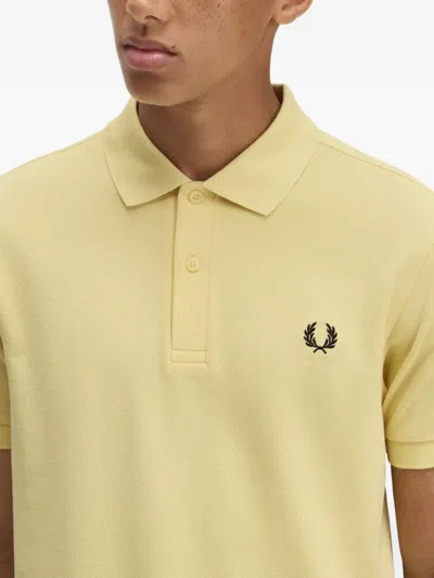 Fred Perry Collared Shirt With Short Sleeves In Yellow