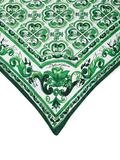 Dolce & Gabbana Duchesse Cotton Cushion Small In Green